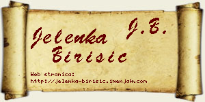 Jelenka Birišić vizit kartica